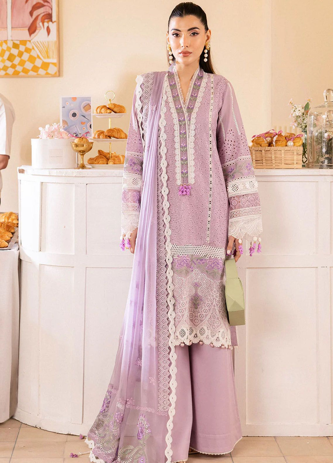 Lamour by Saad Shaikh Embroidered Lawn Suit Unstitched 3 Piece SSK24L Azura - Summer Collection