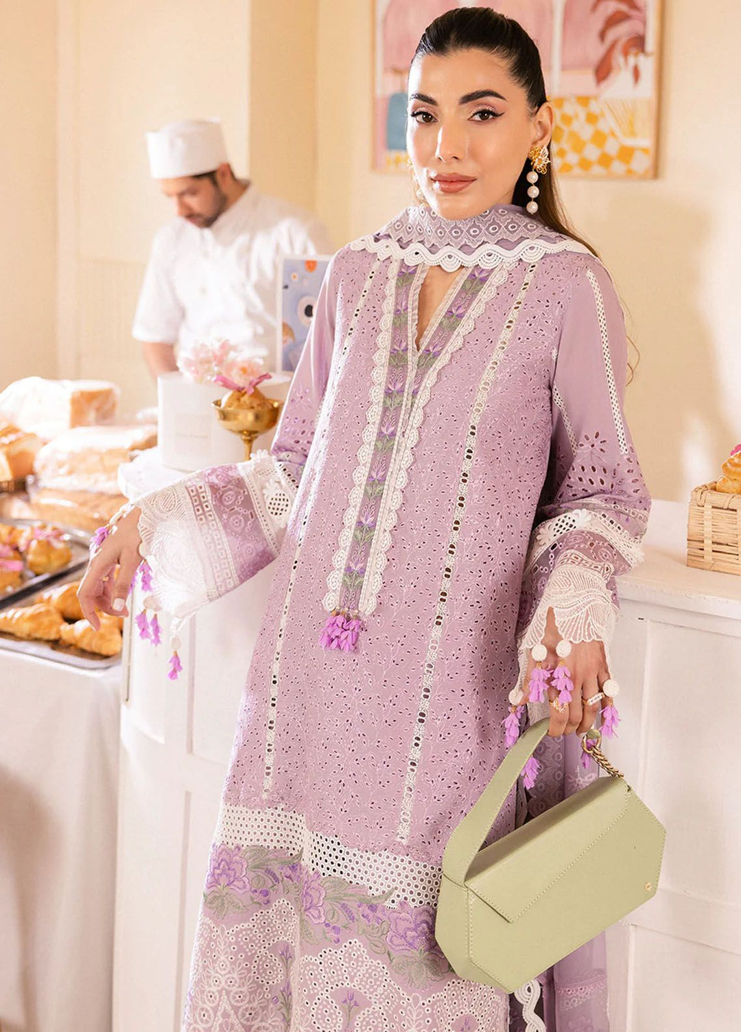Lamour by Saad Shaikh Embroidered Lawn Suit Unstitched 3 Piece SSK24L Azura - Summer Collection
