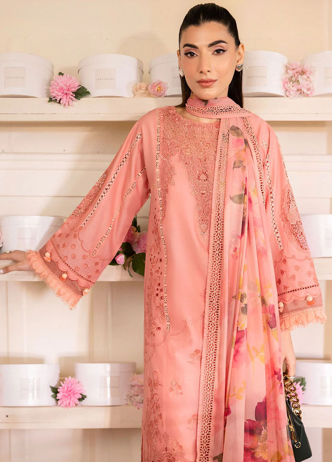 Lamour by Saad Shaikh Embroidered Lawn Suit Unstitched 3 Piece SSK24L Blossom - Summer Collection