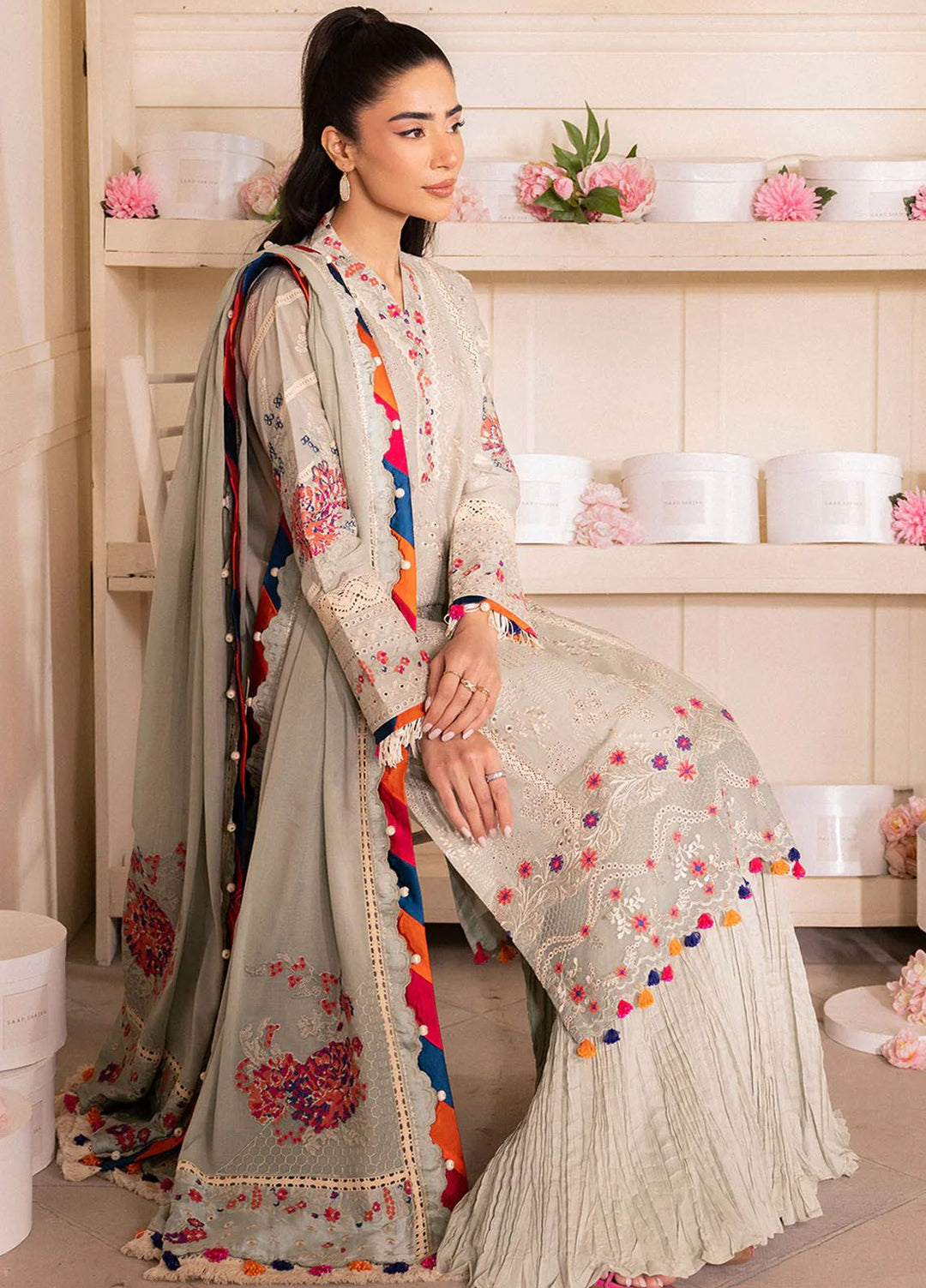 Lamour by Saad Shaikh Embroidered Lawn Suit Unstitched 3 Piece SSK24L Elara - Summer Collection