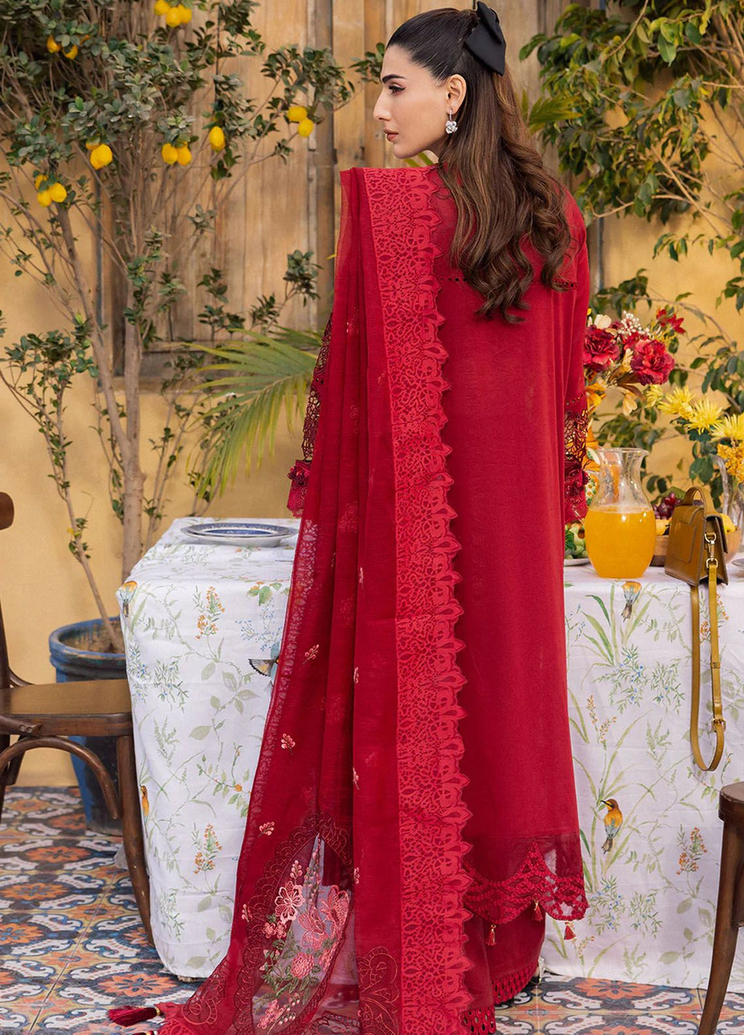 Lamour by Saad Shaikh Embroidered Lawn Suit Unstitched 3 Piece SSK24L Rose  - Summer Collection