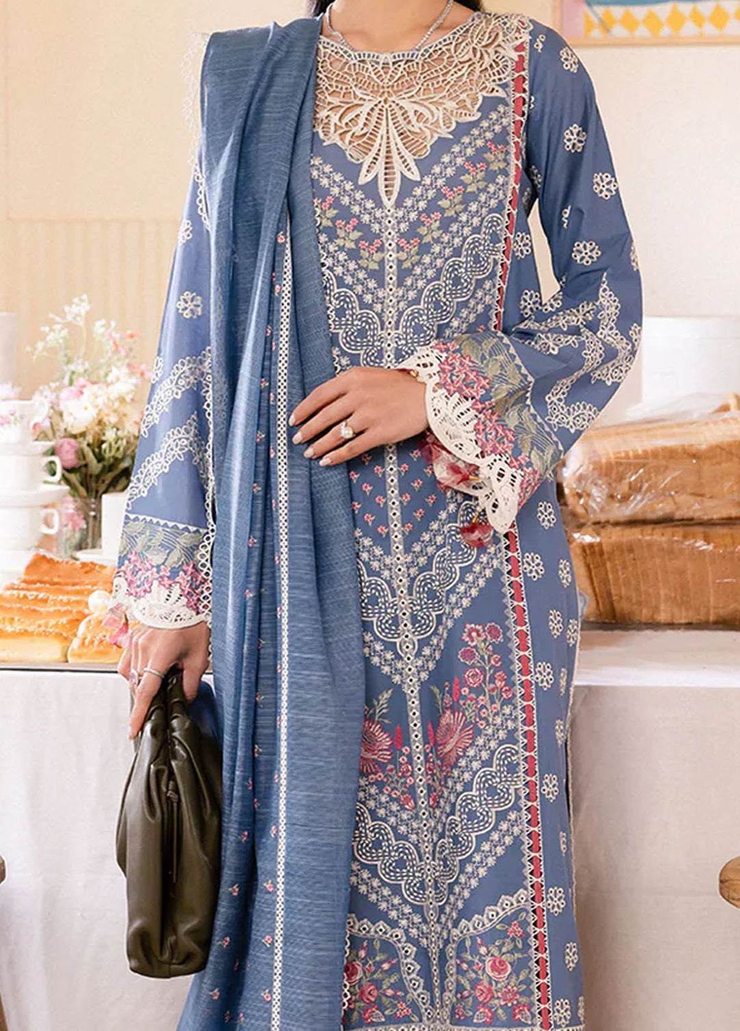 Lamour by Saad Shaikh Embroidered Lawn Suit Unstitched 3 Piece SSK24L Una - Summer Collection
