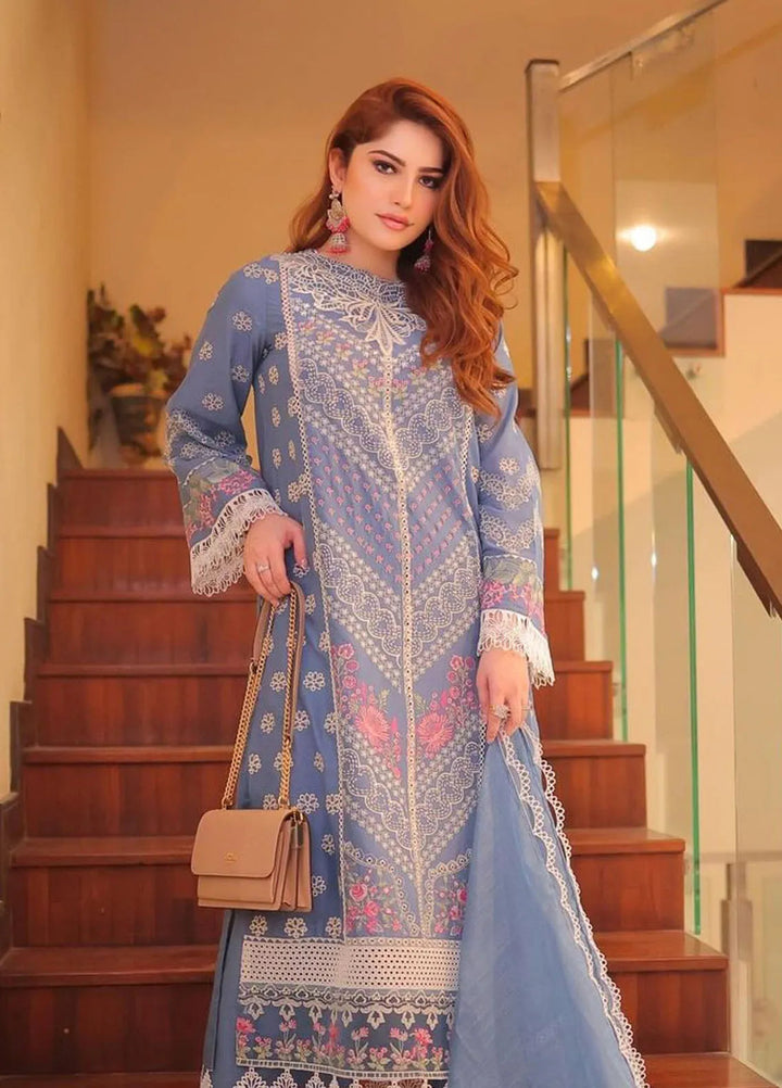 Lamour by Saad Shaikh Embroidered Lawn Suit Unstitched 3 Piece SSK24L Una - Summer Collection
