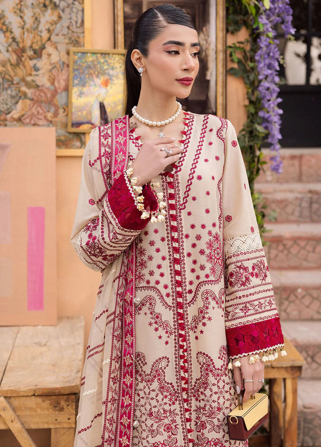 Lamour by Saad Shaikh Embroidered Lawn Suit Unstitched 3 Piece SSK24L Zena - Summer Collection