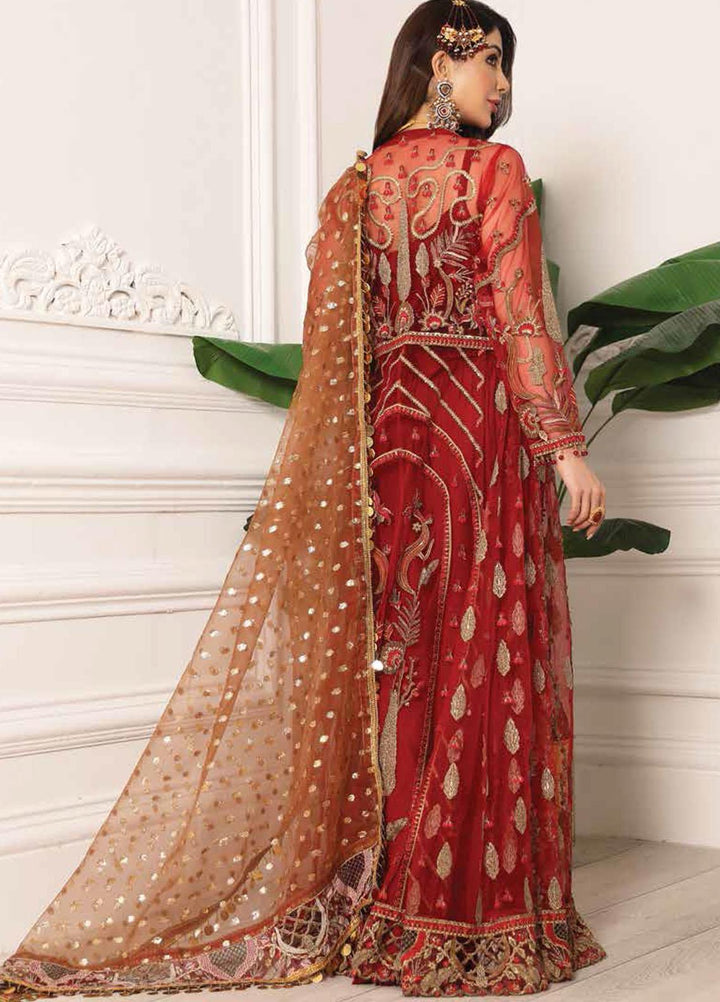 Lamour by Emaan Adeel Embroidered Net Suits Unstitched 3 Piece EA21LC LR-01 - Luxury Collection