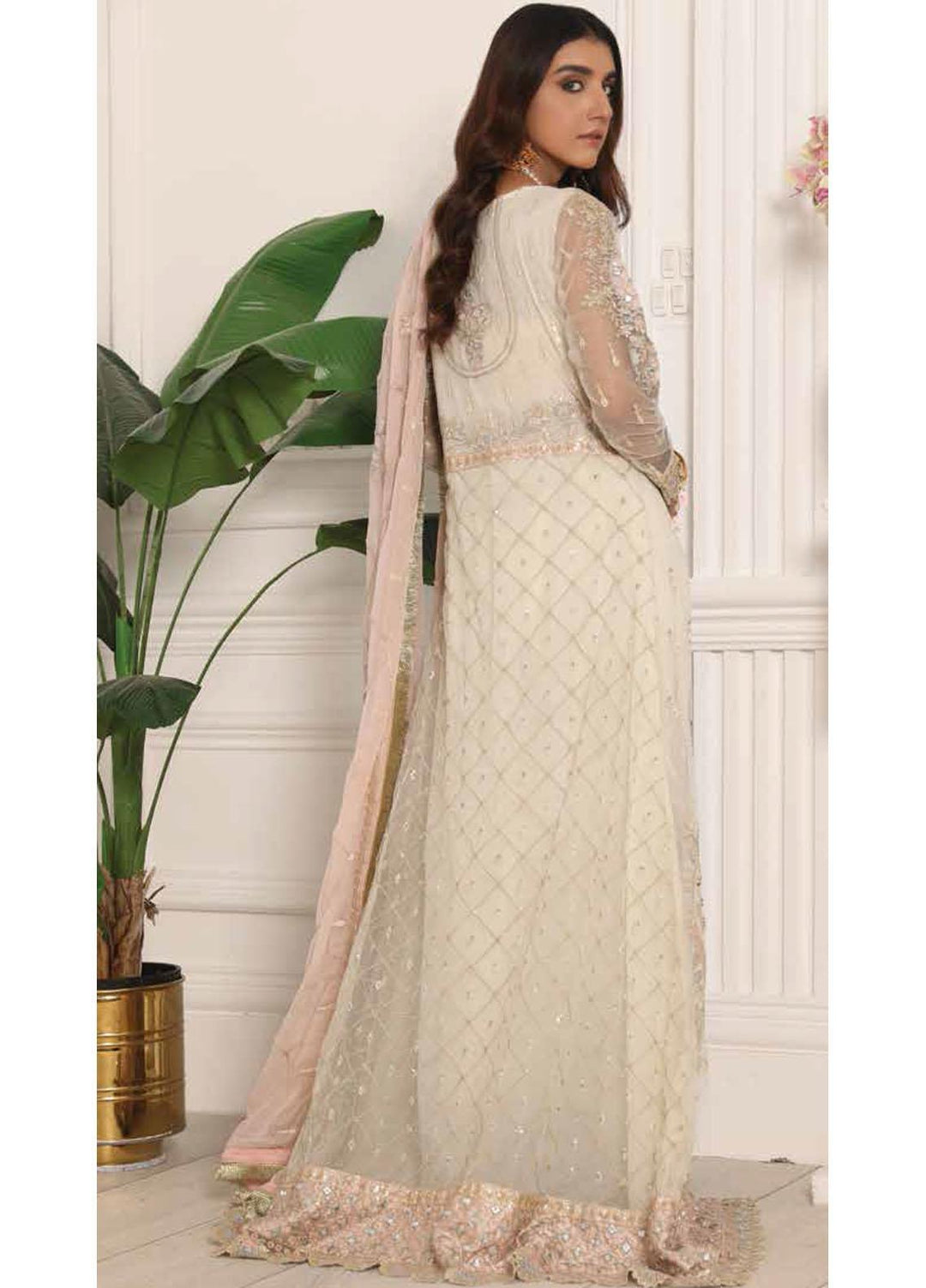 Lamour by Emaan Adeel Embroidered Net Suits Unstitched 3 Piece EA21LC LR-02 - Luxury Collection