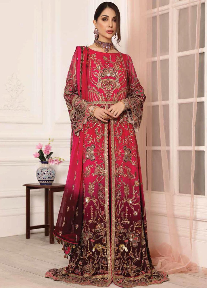 Lamour by Emaan Adeel Embroidered Chiffon Suits Unstitched 3 Piece EA21LC LR-05 - Luxury Collection