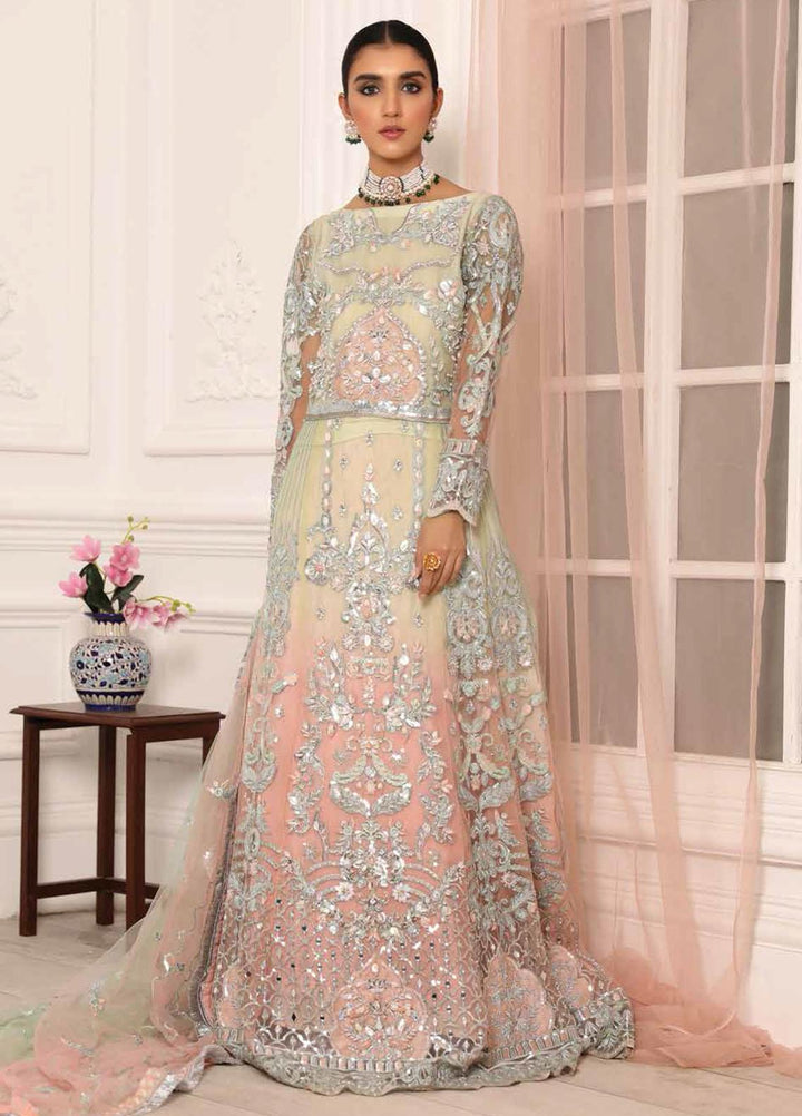 Lamour by Emaan Adeel Embroidered Net Suits Unstitched 3 Piece EA21LC LR-06 - Luxury Collection