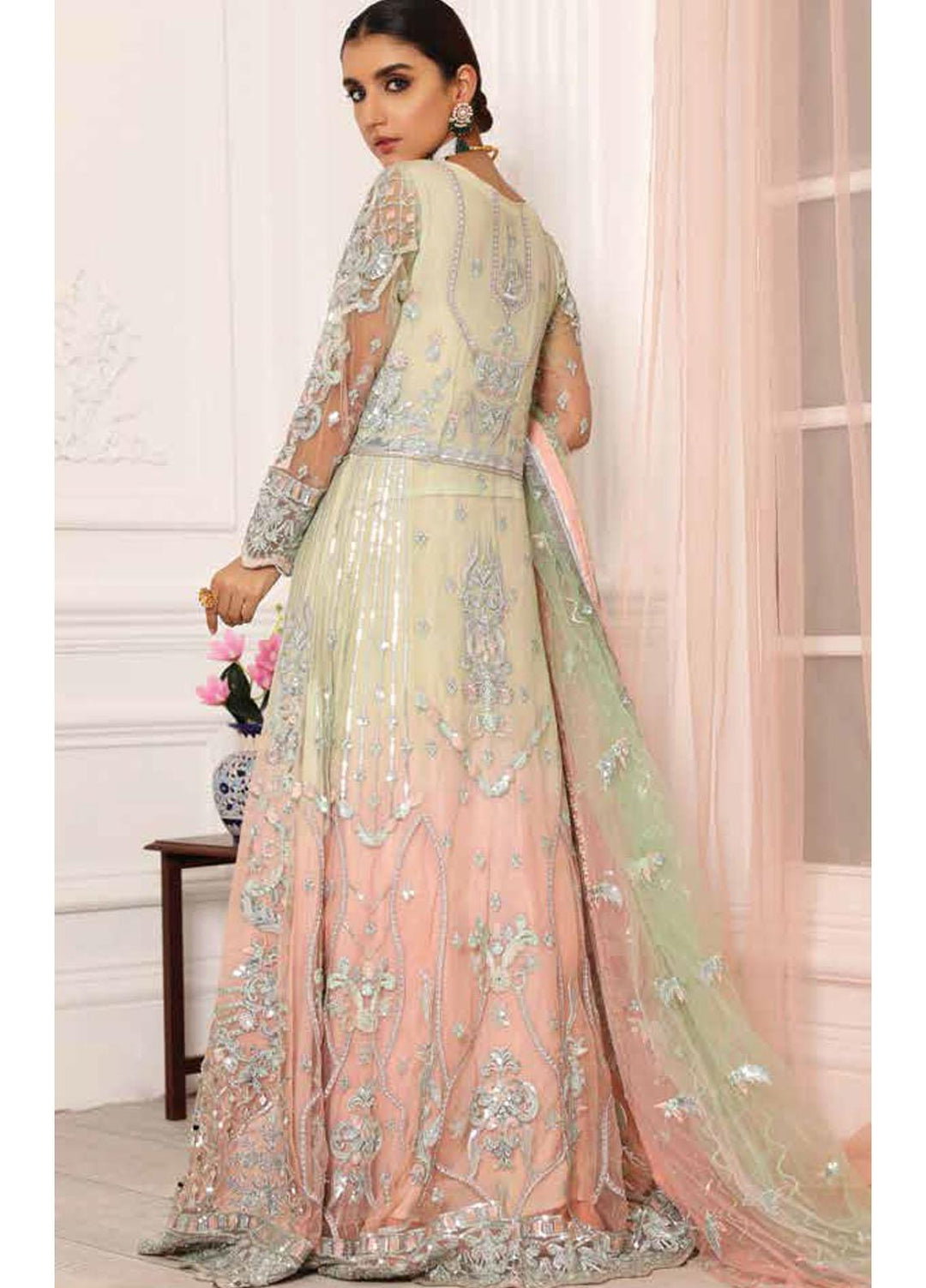 Lamour by Emaan Adeel Embroidered Net Suits Unstitched 3 Piece EA21LC LR-06 - Luxury Collection