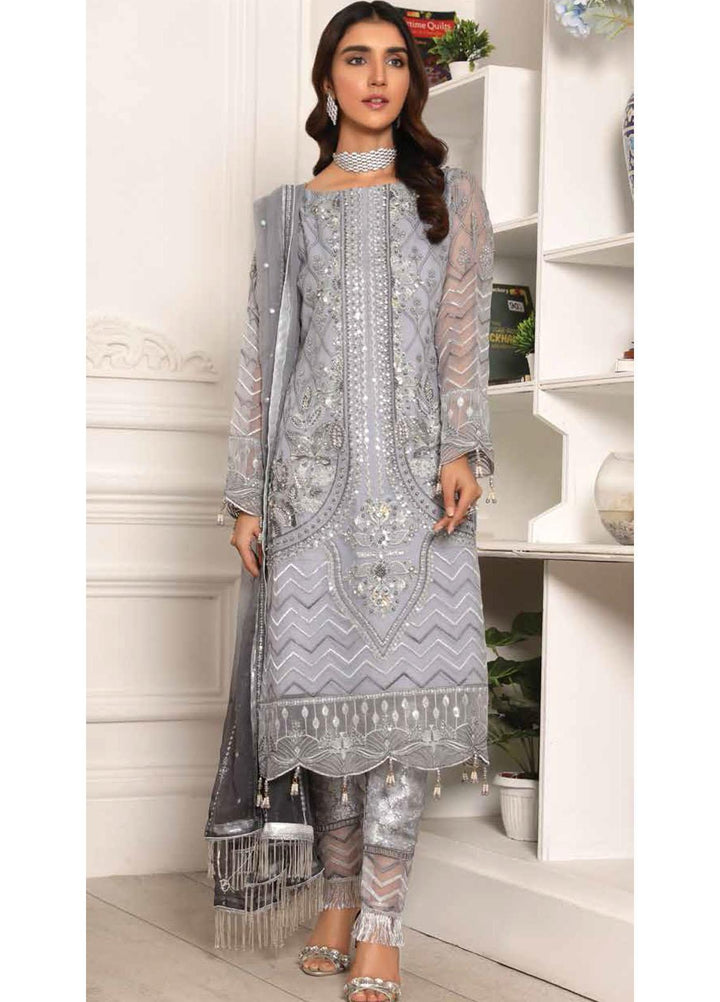Lamour by Emaan Adeel Embroidered Organza Suits Unstitched 3 Piece EA21LC LR-08 - Luxury Collection