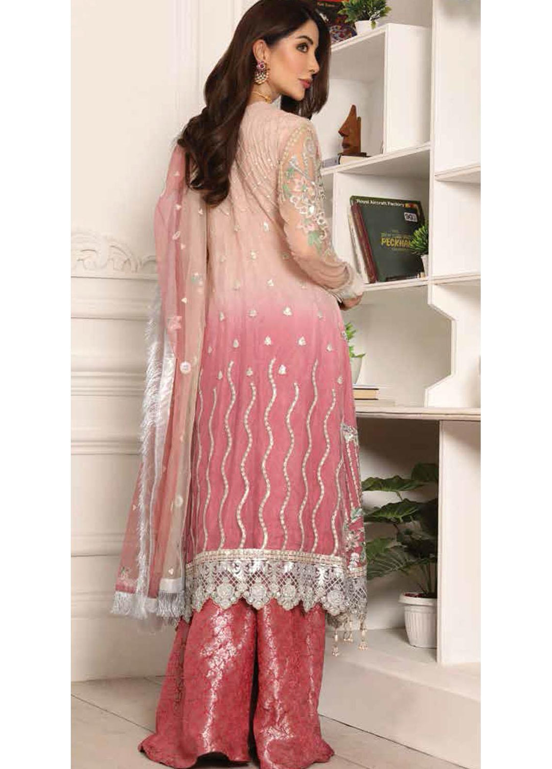 Lamour by Emaan Adeel Embroidered Net Suits Unstitched 3 Piece EA21LC LR-09 - Luxury Collection