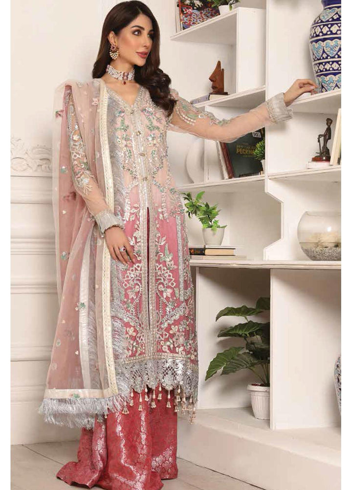 Lamour by Emaan Adeel Embroidered Net Suits Unstitched 3 Piece EA21LC LR-09 - Luxury Collection
