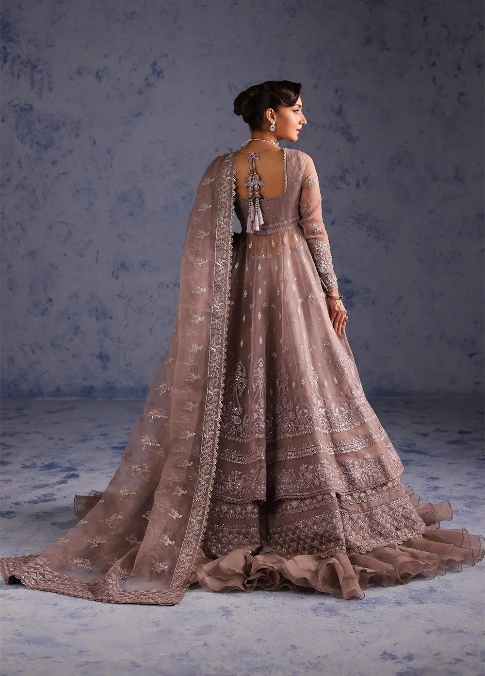 Amoris by Imran Ramzan Embroidered Organza 3 Piece Suit Lavande Precieus - Wedding Collection