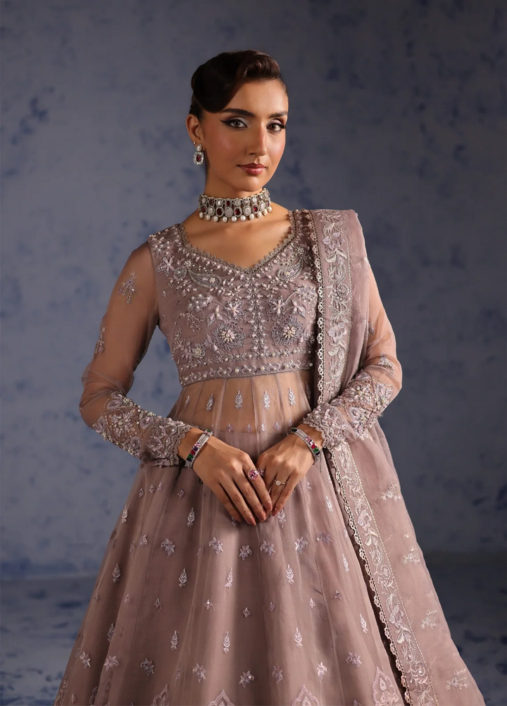 Amoris by Imran Ramzan Embroidered Organza 3 Piece Suit Lavande Precieus - Wedding Collection