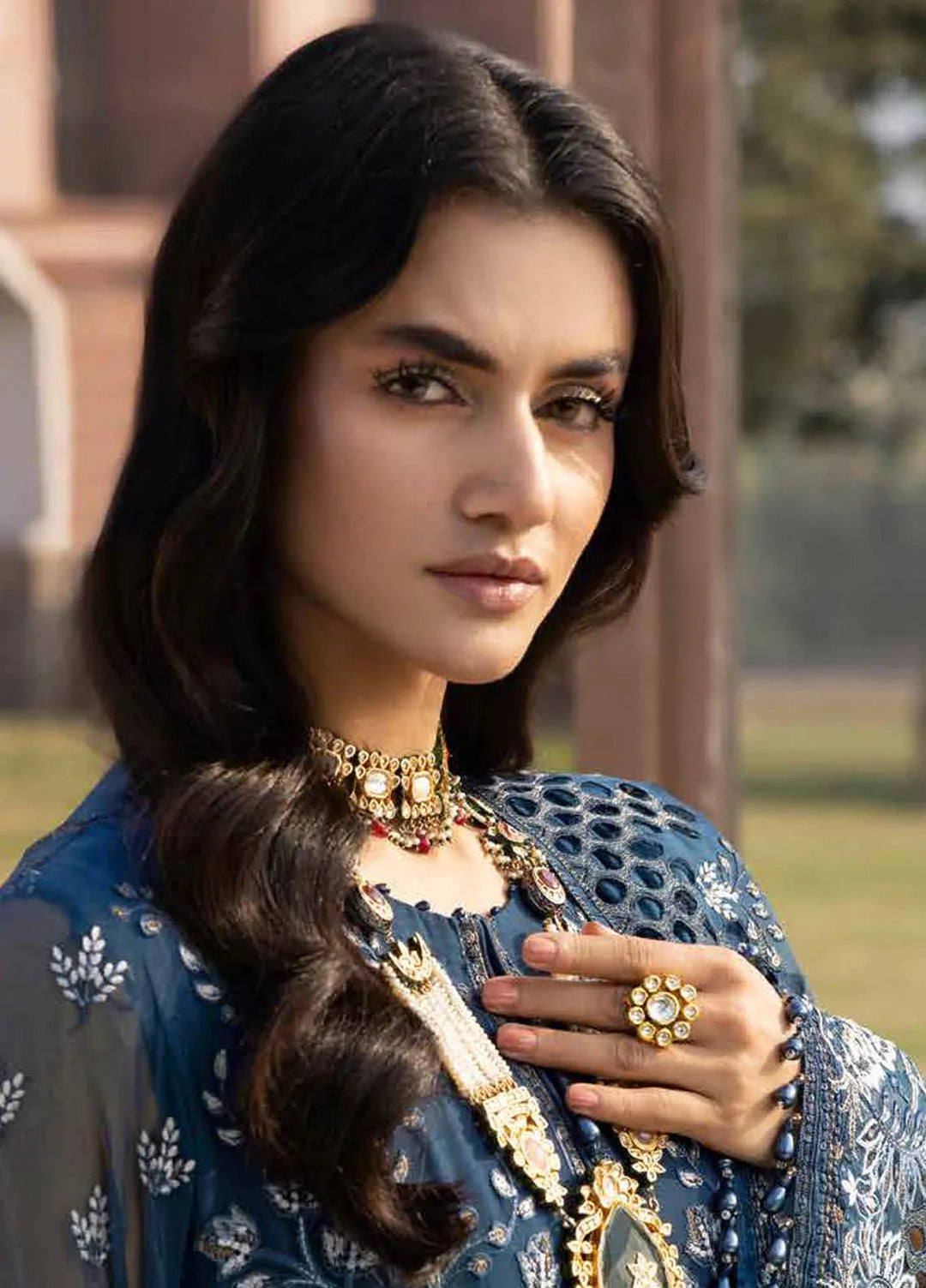 Lavish Premium Embroidered Chiffon Suits Unstitched 3 Piece LVP25UL D-03 Arnesic - Formal Collection