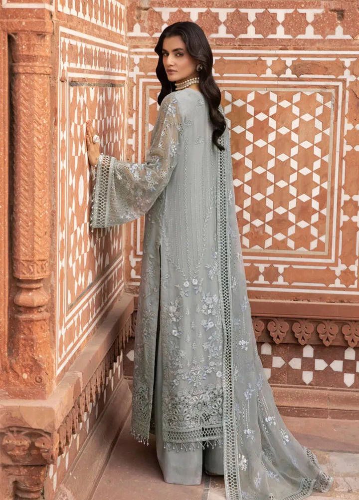 Lavish Premium Embroidered Chiffon Suits Unstitched 3 Piece LVP25UL D-05 Ashen - Formal Collection