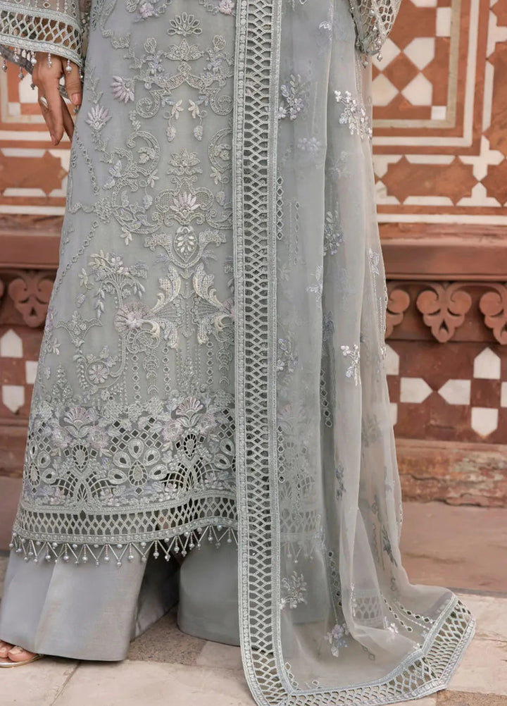 Lavish Premium Embroidered Chiffon Suits Unstitched 3 Piece LVP25UL D-05 Ashen - Formal Collection