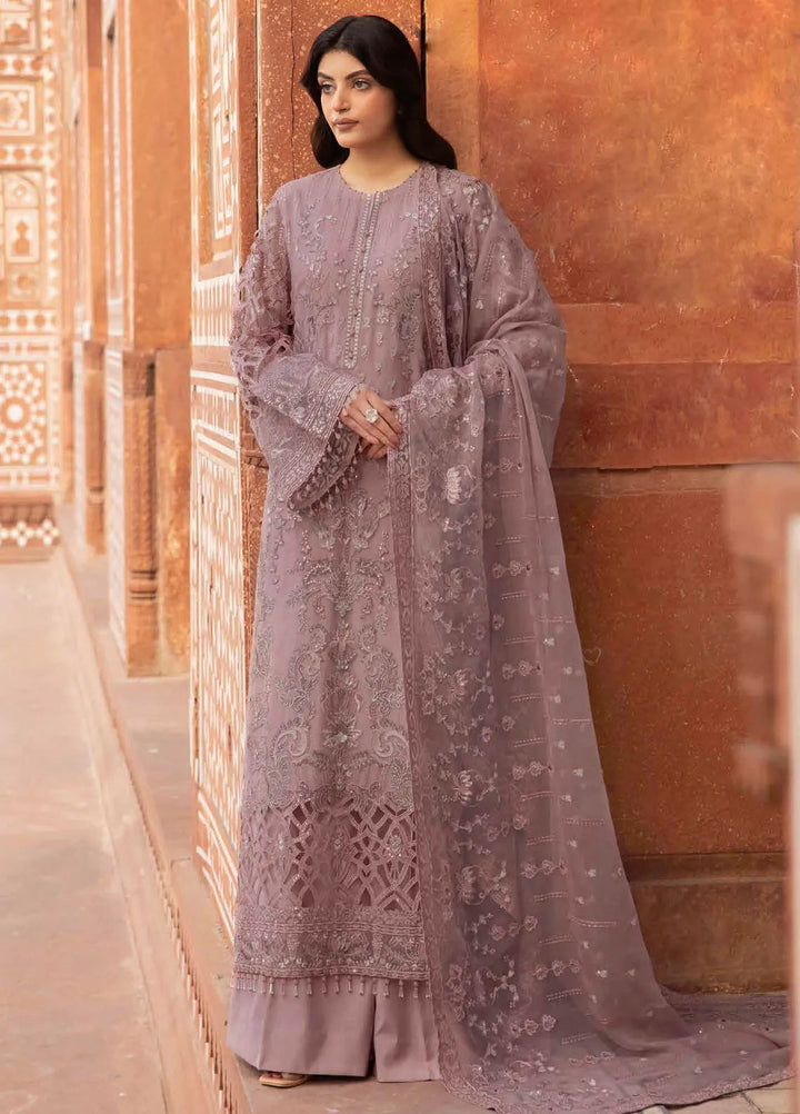 Lavish Premium Embroidered Chiffon Suits Unstitched 3 Piece LVP25UL D-06 Blssom - Formal Collection