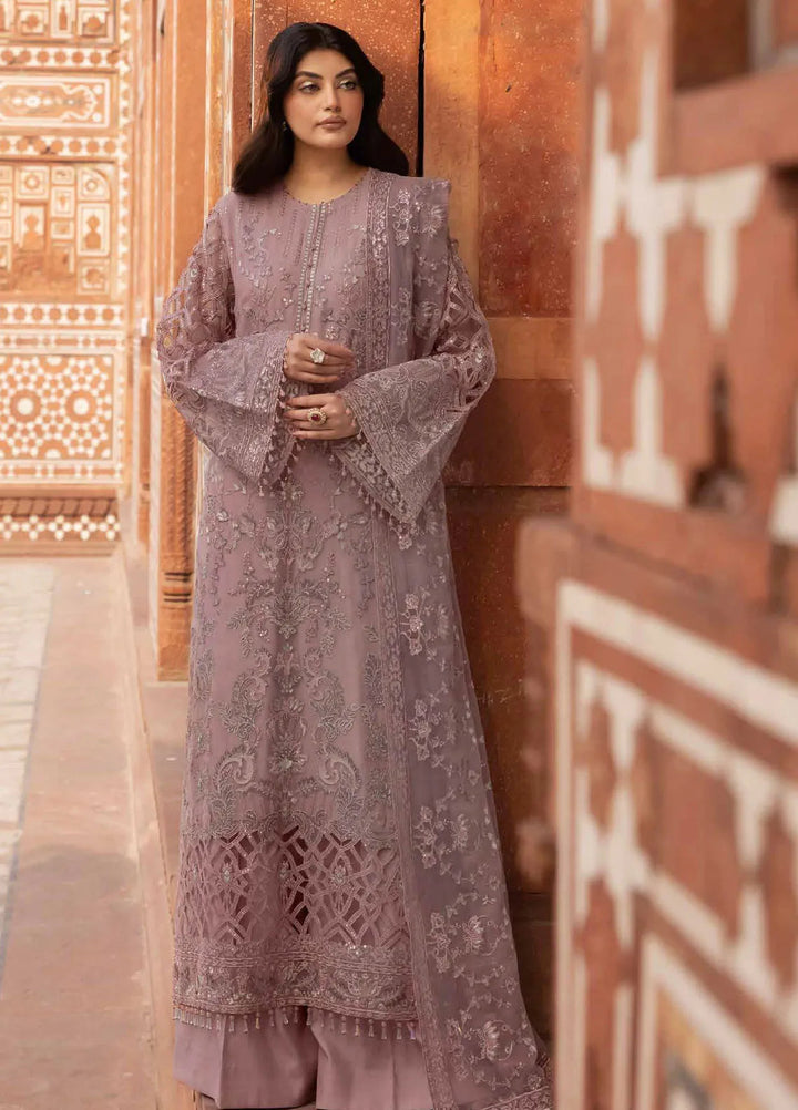 Lavish Premium Embroidered Chiffon Suits Unstitched 3 Piece LVP25UL D-06 Blssom - Formal Collection