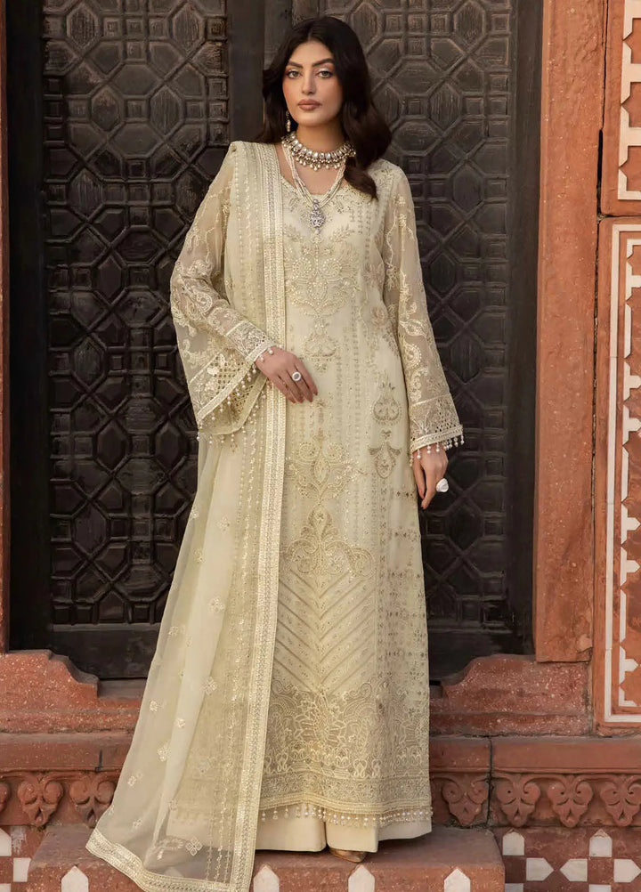 Lavish Premium Embroidered Chiffon Suits Unstitched 3 Piece LVP25UL D-09 Sandy Beach - Formal Collection