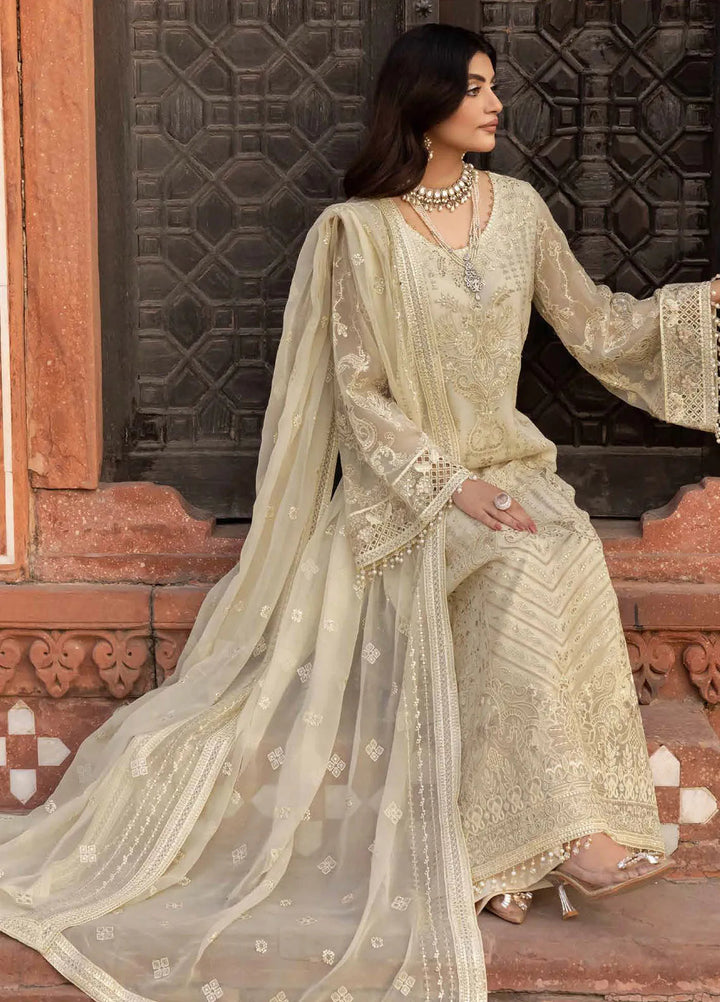 Lavish Premium Embroidered Chiffon Suits Unstitched 3 Piece LVP25UL D-09 Sandy Beach - Formal Collection