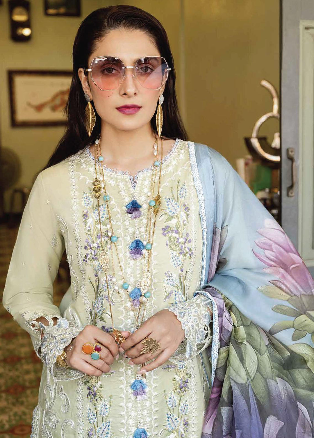 Lawana by Mushq Embroidered Lawn Suits Unstitched 3 Piece MQ23L MSL-23-04 Emon - Spring / Summer Collection