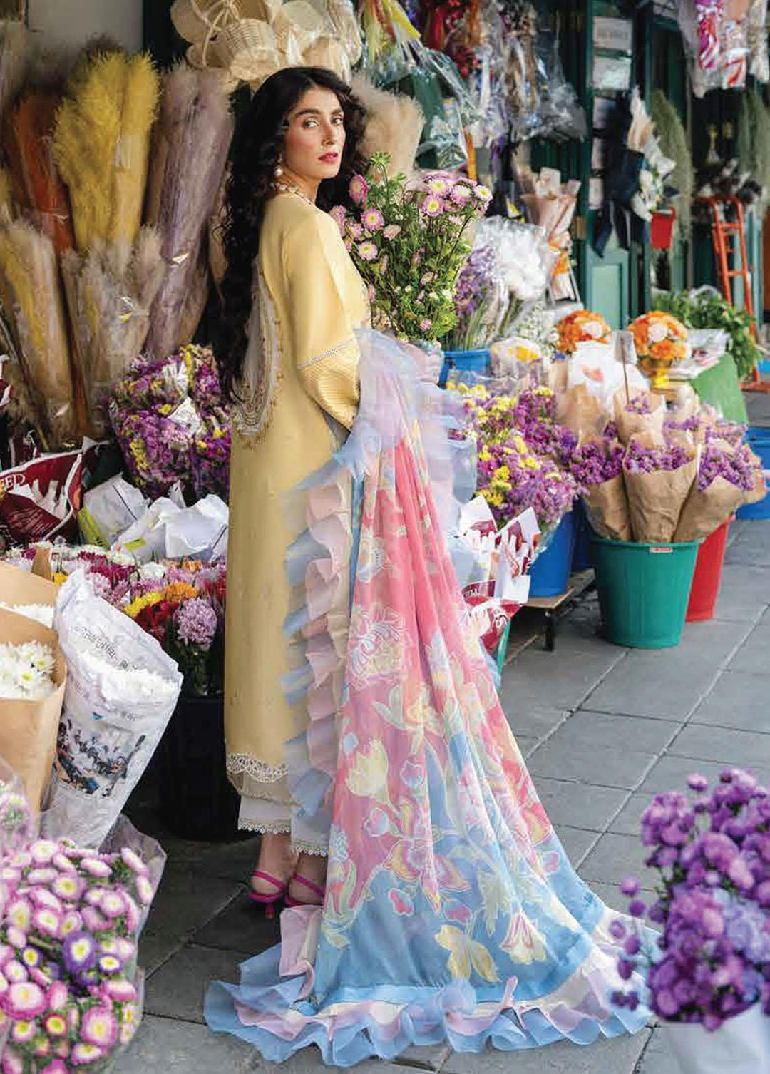 Lawana by Mushq Embroidered Lawn Suits Unstitched 3 Piece MQ23L MSL-23-12 Rada - Spring / Summer Collection