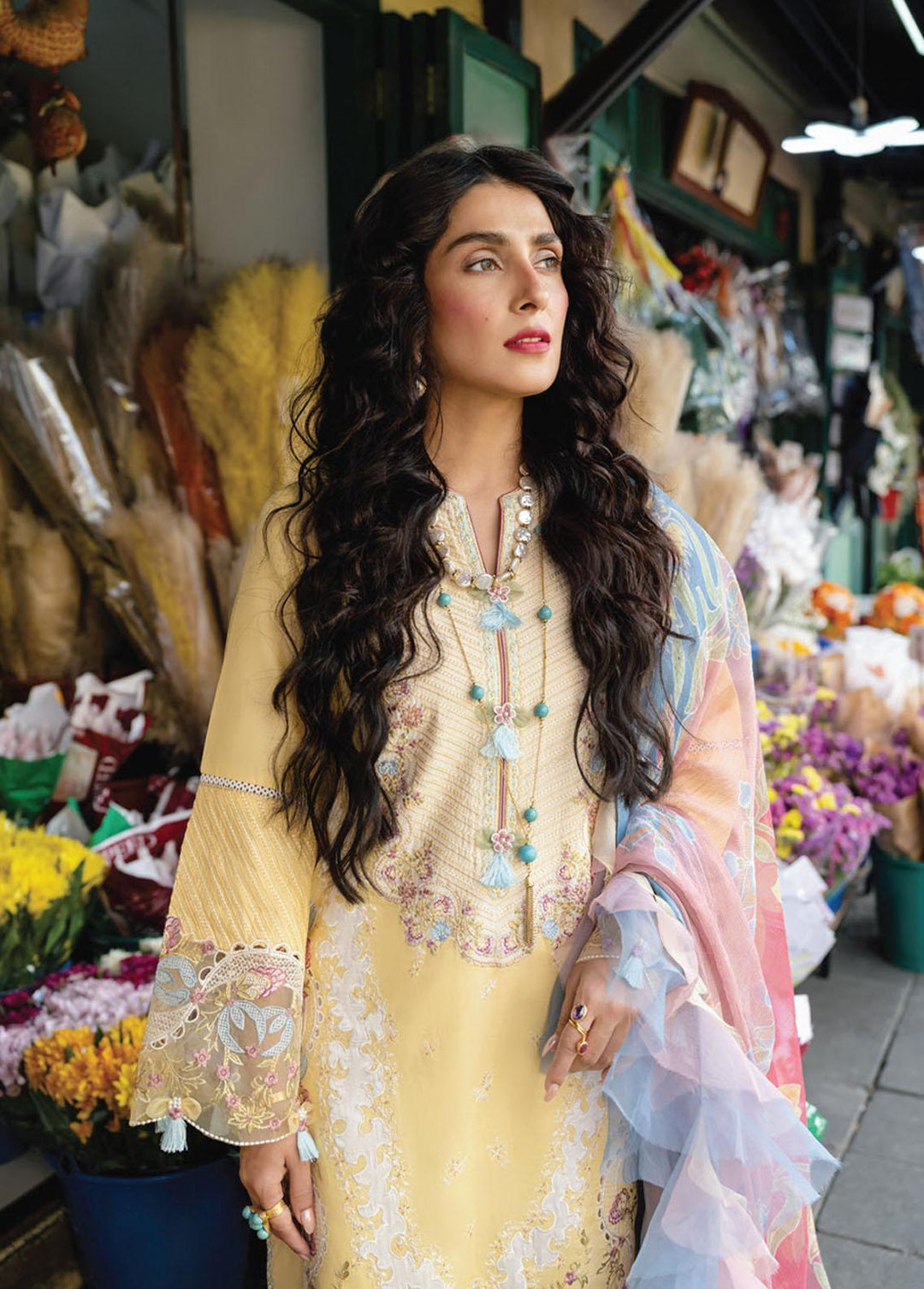 Lawana by Mushq Embroidered Lawn Suits Unstitched 3 Piece MQ23L MSL-23-12 Rada - Spring / Summer Collection