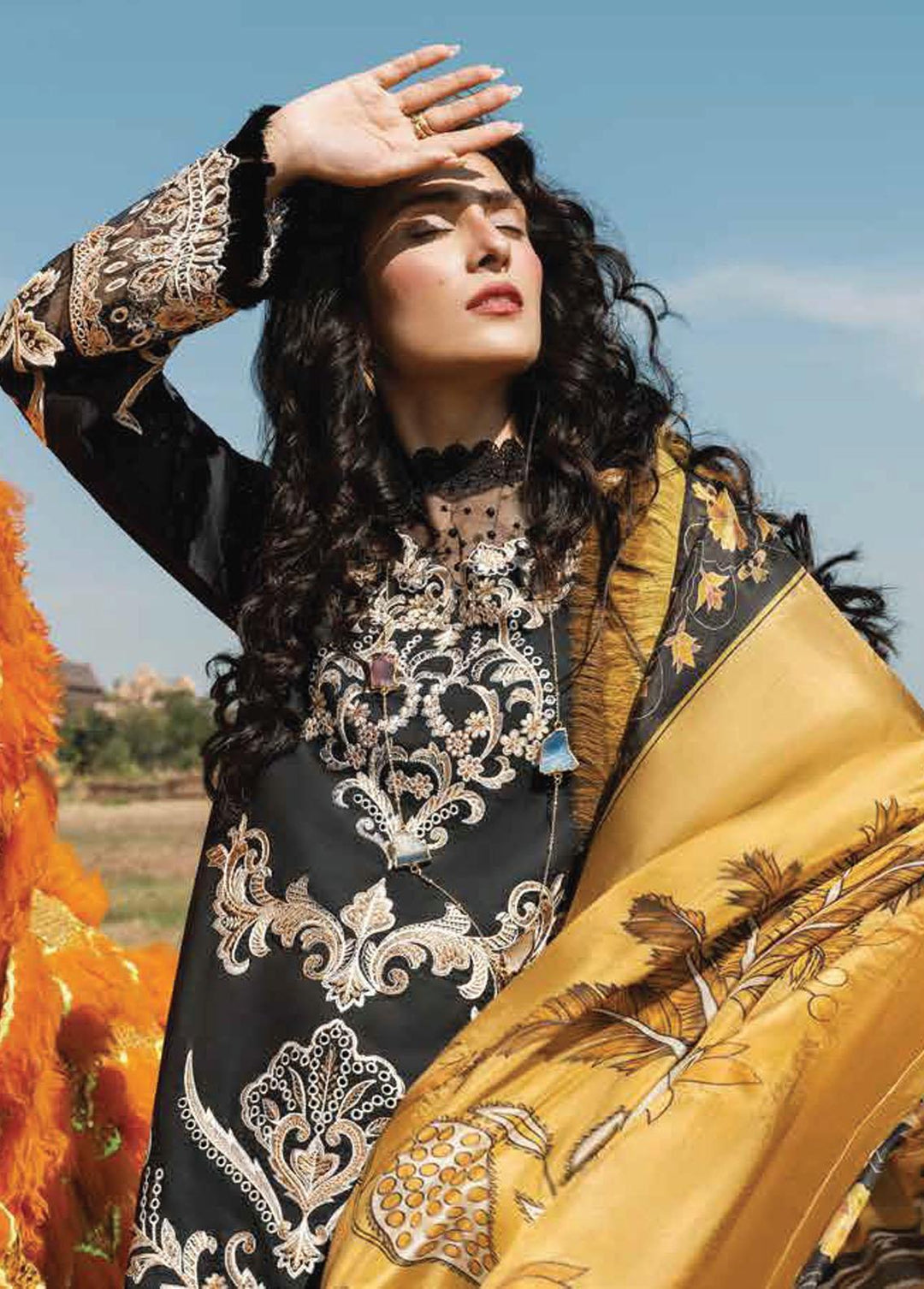 Lawana by Mushq Embroidered Lawn Suits Unstitched 3 Piece MQ23L MSL-23-13 Sawika - Spring / Summer Collection