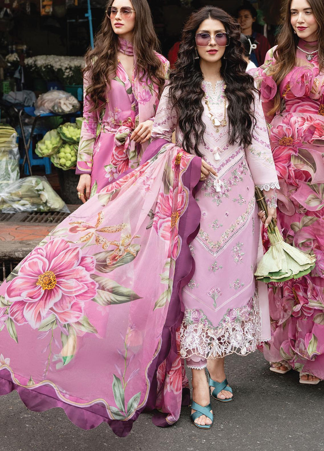 Lawana by Mushq Embroidered Lawn Suits Unstitched 3 Piece MQ23L MSL-23-14 Walia - Spring / Summer Collection