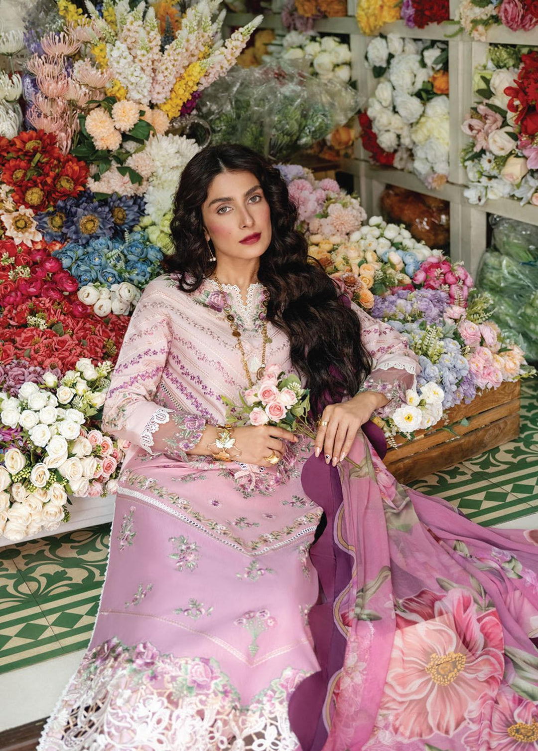 Lawana by Mushq Embroidered Lawn Suits Unstitched 3 Piece MQ23L MSL-23-14 Walia - Spring / Summer Collection