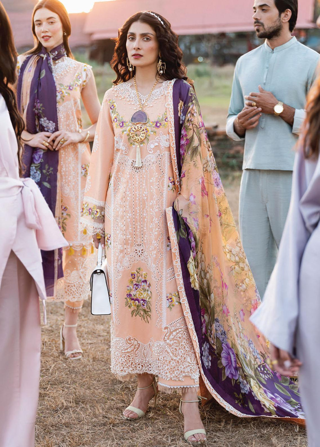 Lawana by Mushq Embroidered Lawn Suits Unstitched 3 Piece MQ23L MSL-23-16 Fah - Spring / Summer Collection