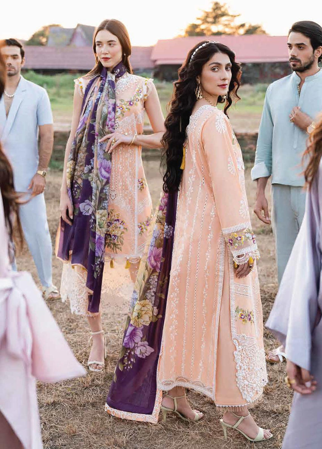 Lawana by Mushq Embroidered Lawn Suits Unstitched 3 Piece MQ23L MSL-23-16 Fah - Spring / Summer Collection