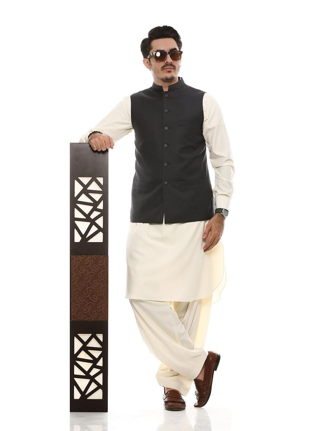 Lawrencepur Poly Viscose Plain Waistcoats for Men -  2240-22508-020-0-003 Grey