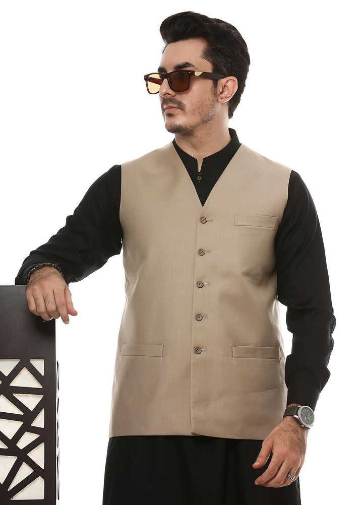 Lawrencepur Poly Viscose Plain Men Waistcoats -  2240-22508-040-0-004 Brown