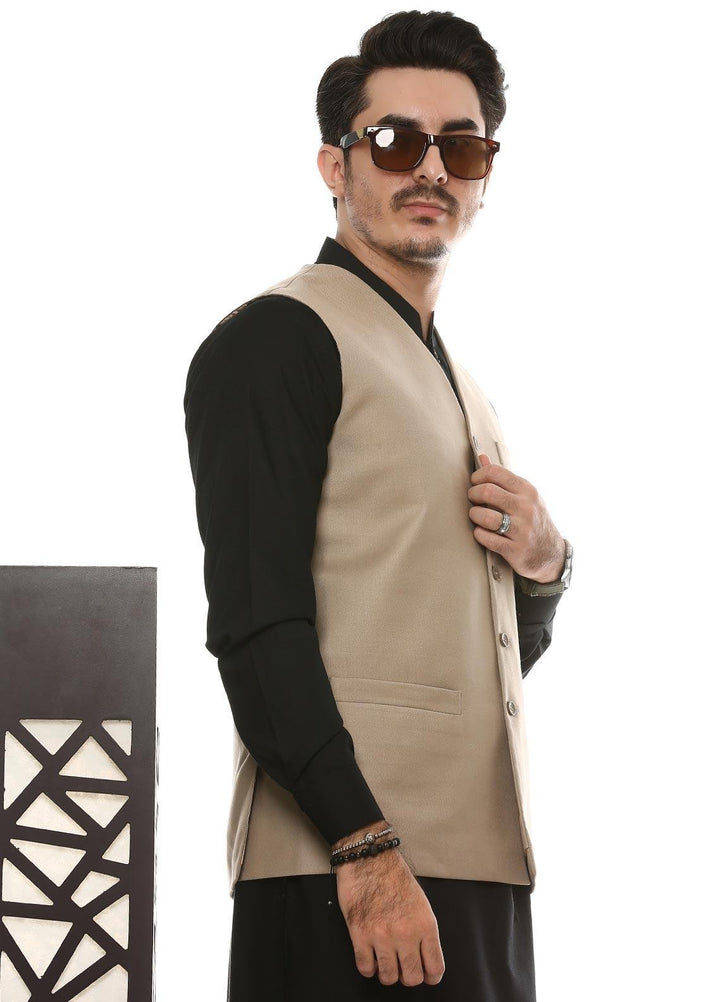 Lawrencepur Poly Viscose Plain Men Waistcoats -  2240-22508-040-0-004 Brown