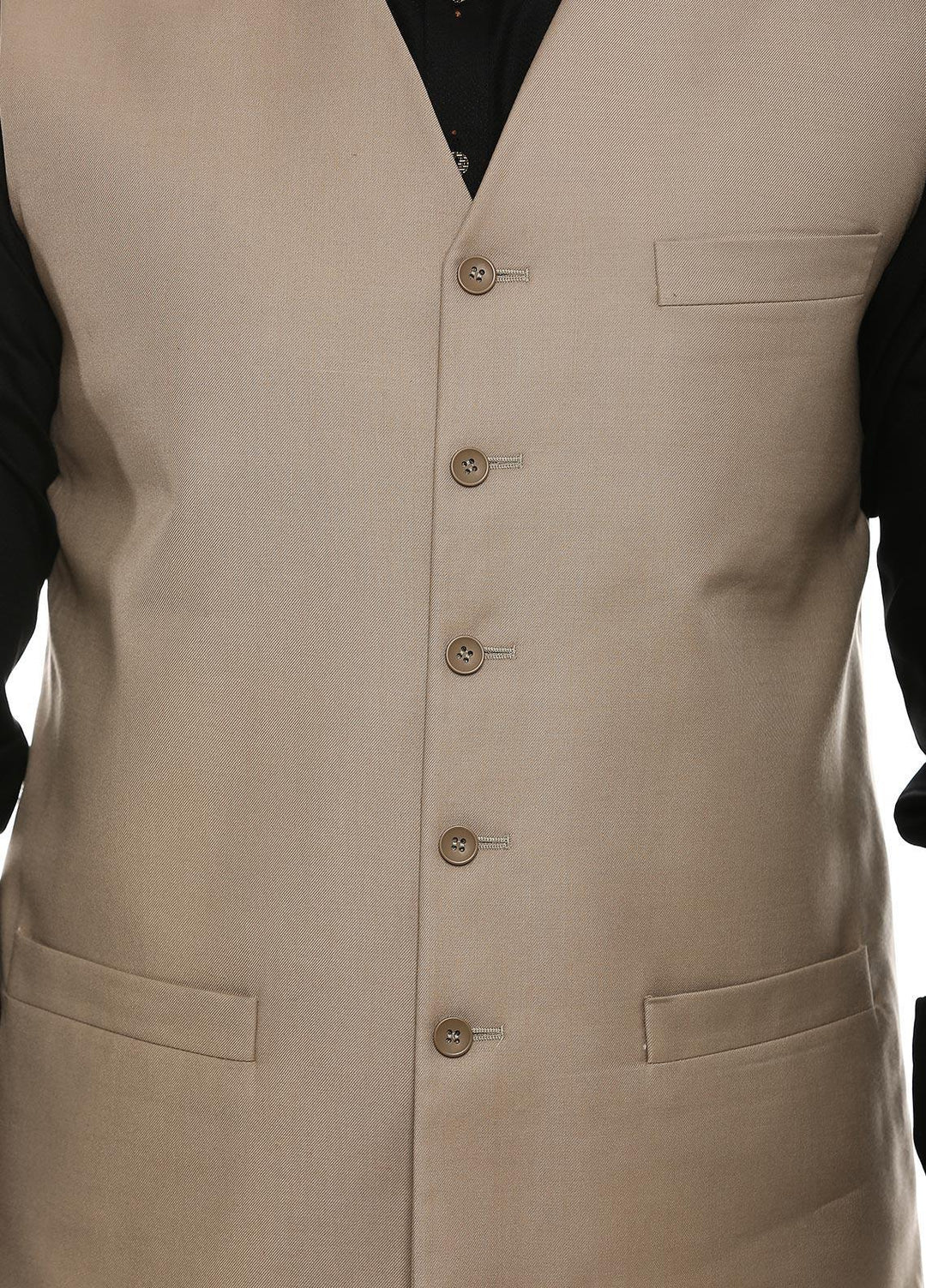Lawrencepur Poly Viscose Plain Men Waistcoats -  2240-22508-040-0-004 Brown