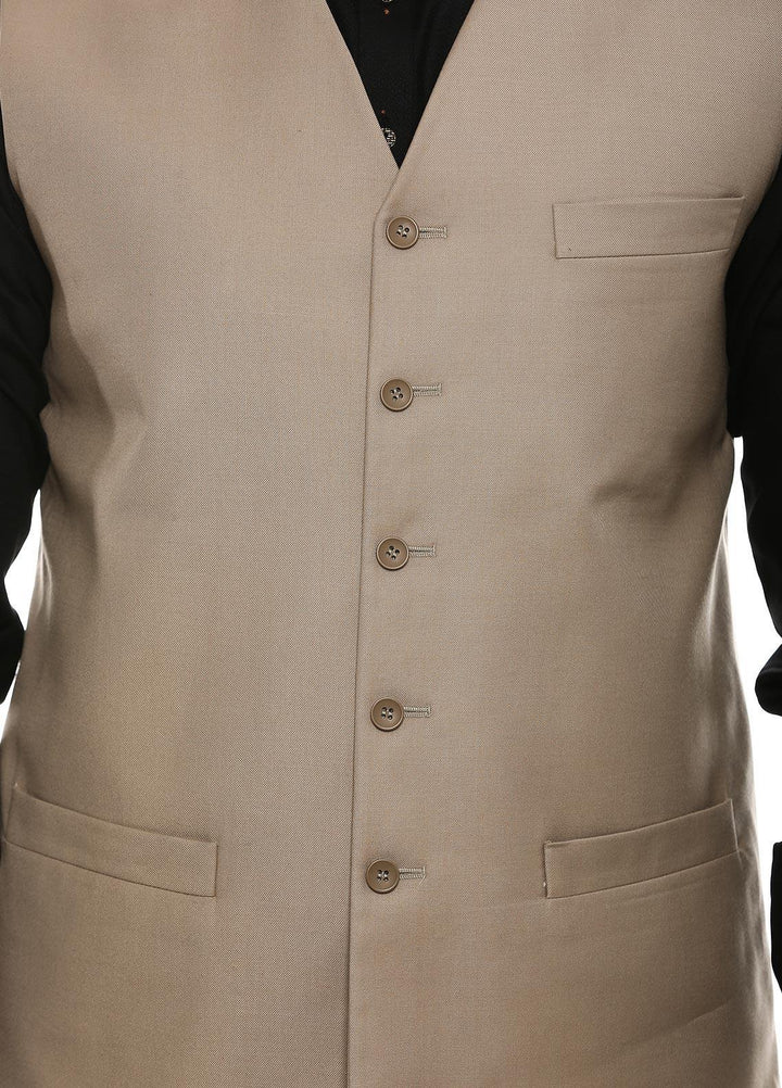 Lawrencepur Poly Viscose Plain Men Waistcoats -  2240-22508-040-0-004 Brown