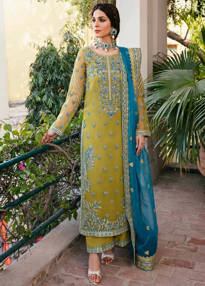 Layali Formals By Akbar Aslam Embroidered Organza Suits Unstitched 4 Piece AA23L Davina - Luxury Formal Collection