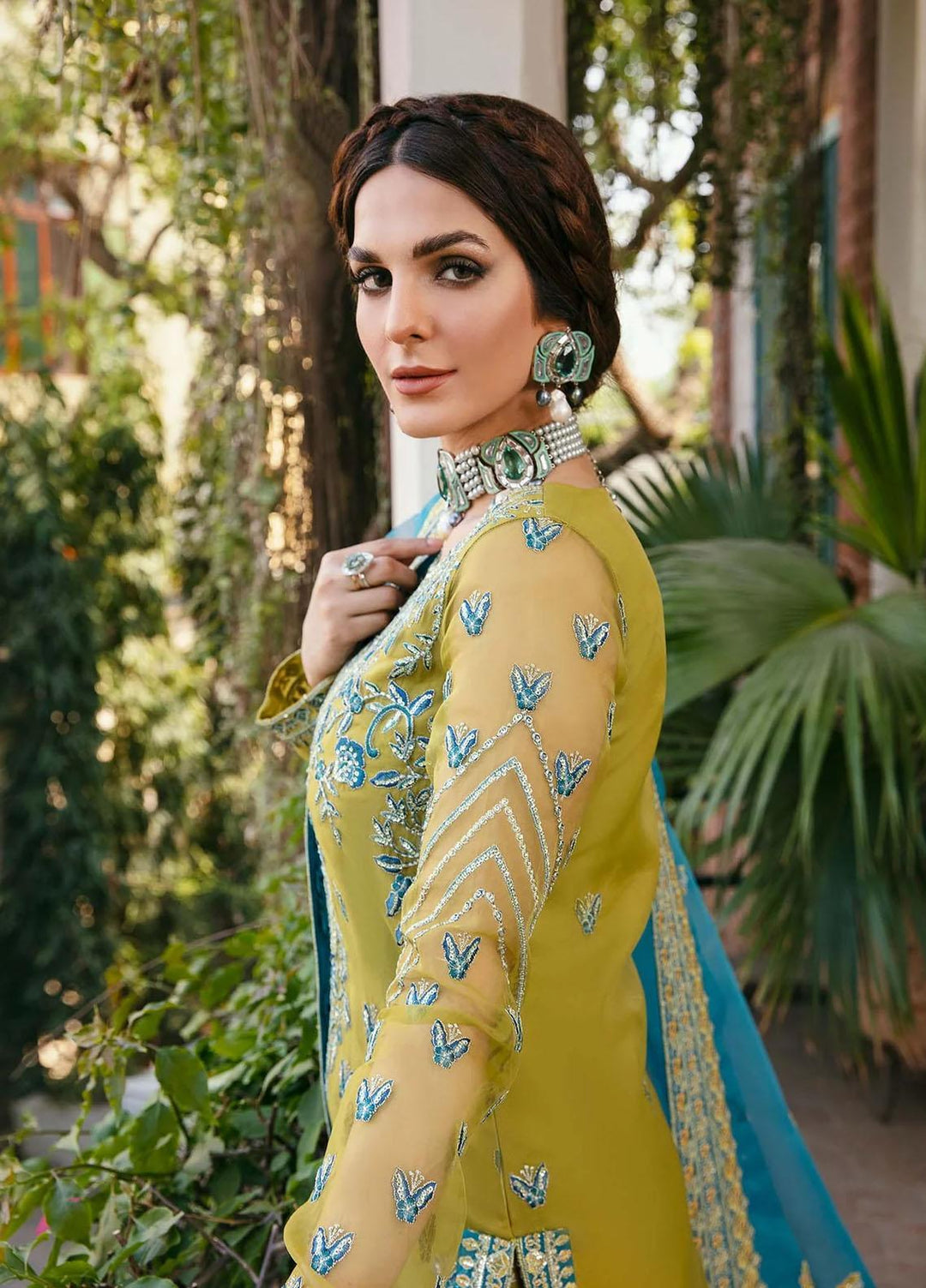 Layali Formals By Akbar Aslam Embroidered Organza Suits Unstitched 4 Piece AA23L Davina - Luxury Formal Collection