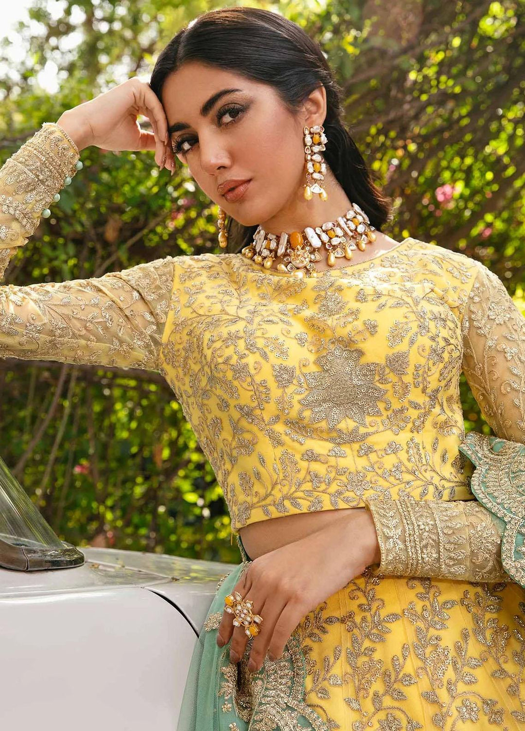 Layali Formals By Akbar Aslam Embroidered Net Suits Unstitched 3 Piece AA23L Ilona - Luxury Formal Collection