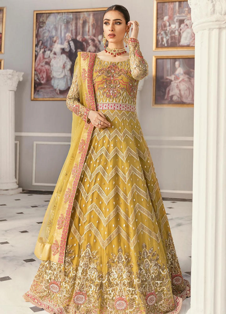 Layali Formals By Akbar Aslam Embroidered Net Suits Unstitched 3 Piece  Yarrow - Luxury Collection