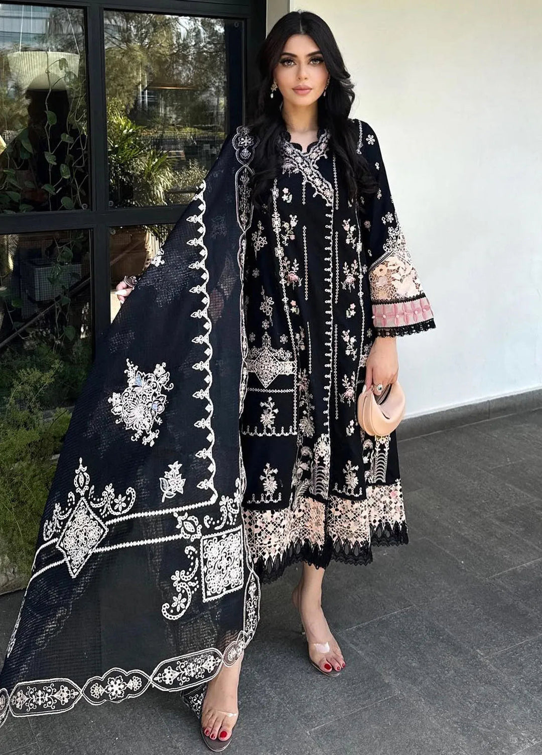 Qalamkar Embroidered Chikankari Suits Unstitched 3 Piece QLM24C KM-08 Lise - Eid Collection