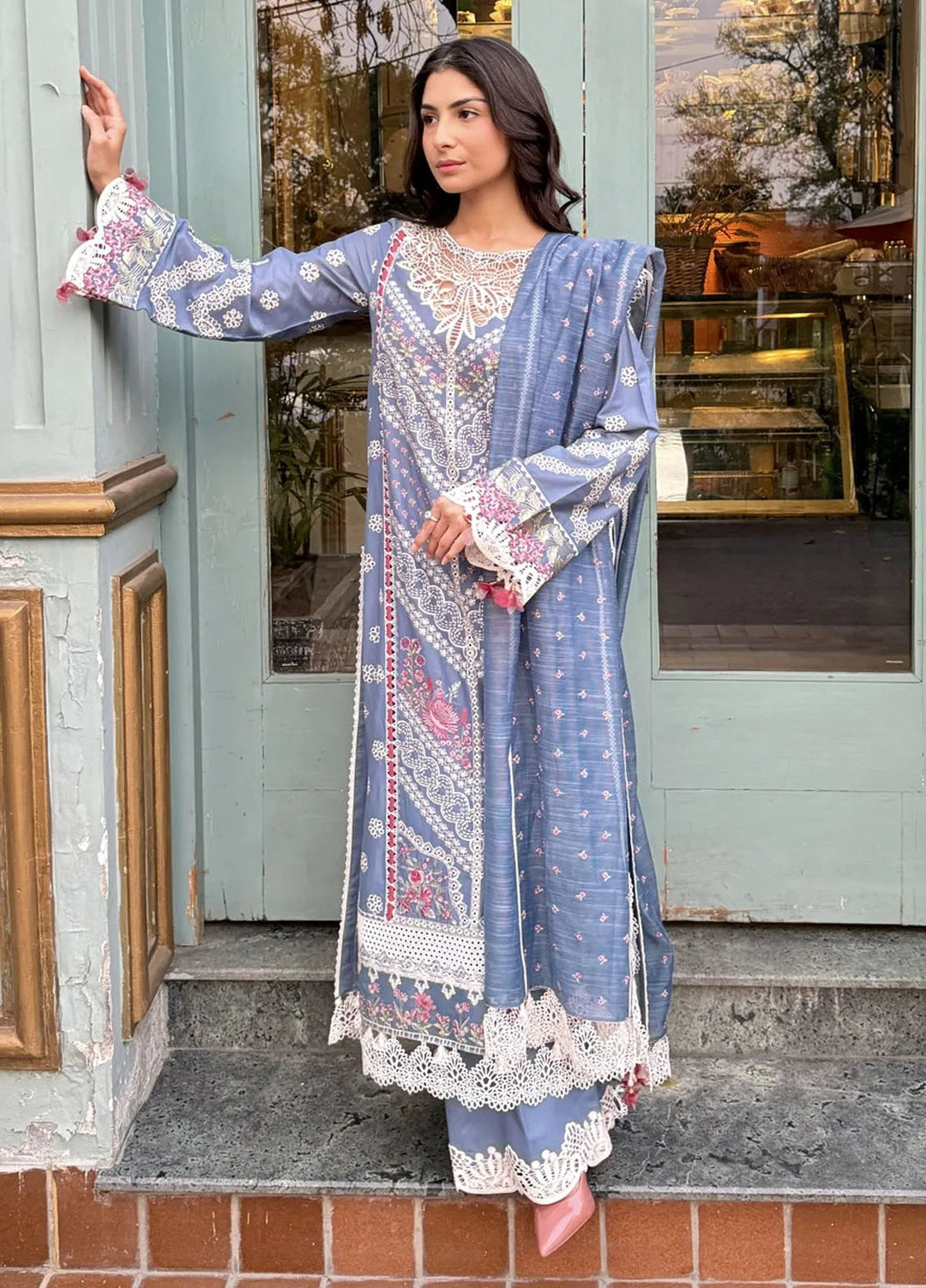 Lamour by Saad Shaikh Embroidered Lawn Suit Unstitched 3 Piece SSK24L Una - Summer Collection
