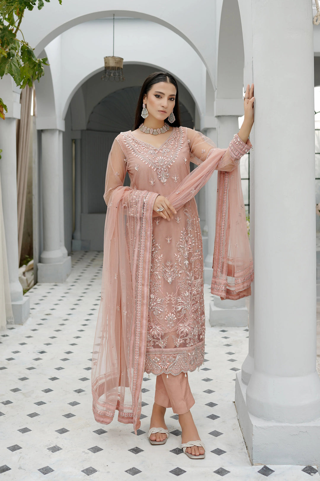 Layout Pret Embroidered Net 4 Piece Suit Aurelie