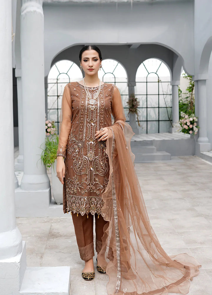 Layout Pret Embroidered Net 4 Piece Suit Regine