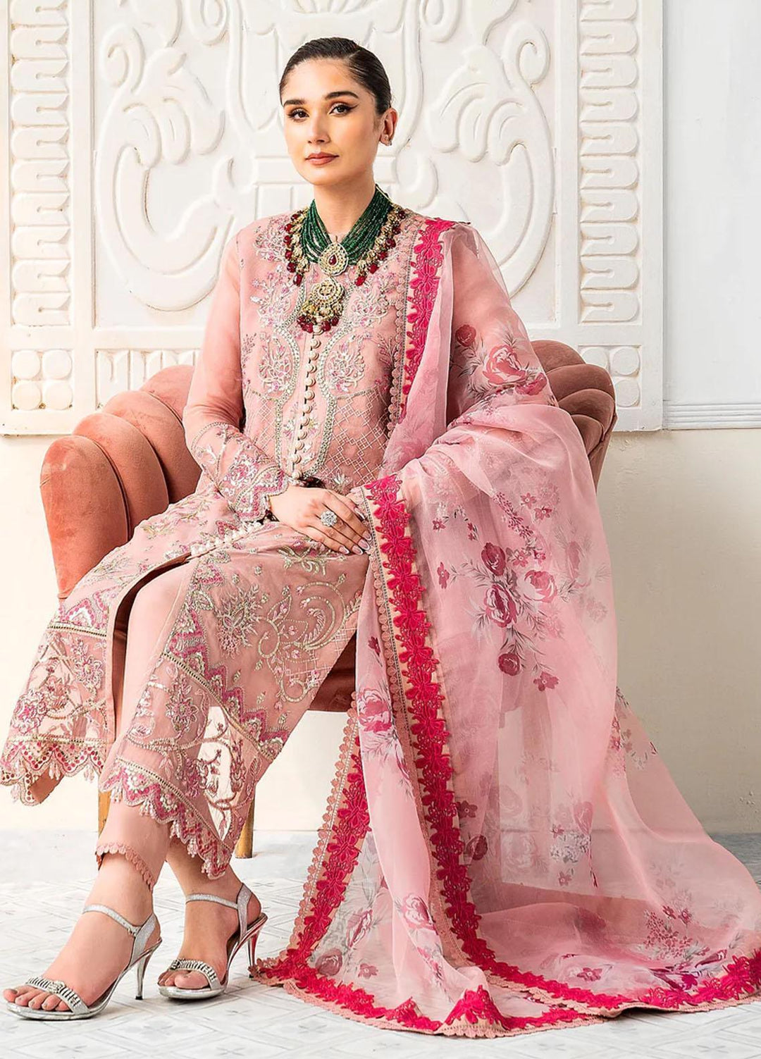 Lehriya By Meeral Embroidered Organza Suits Unstitched 3 Piece MRL24L Amia - Formal Collection