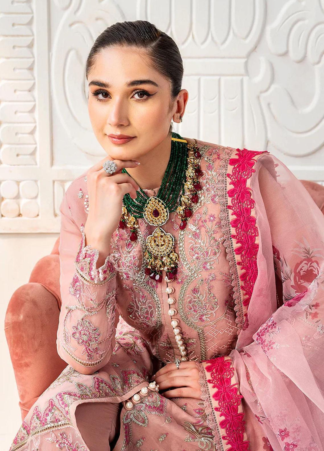 Lehriya By Meeral Embroidered Organza Suits Unstitched 3 Piece MRL24L Amia - Formal Collection