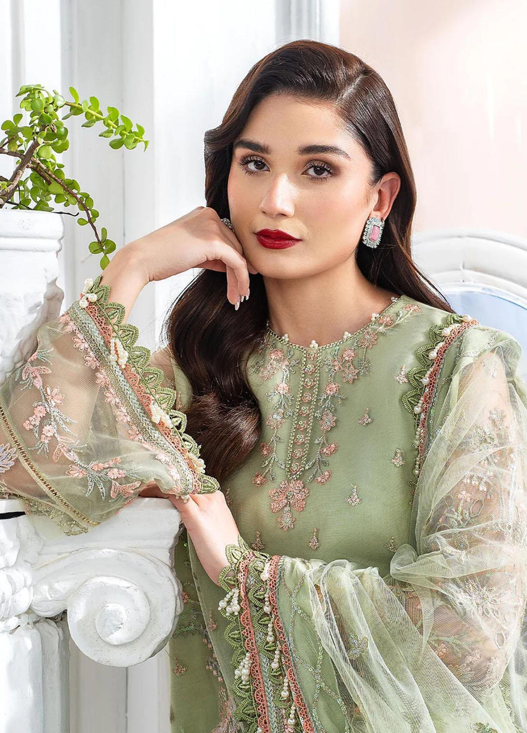Lehriya By Meeral Embroidered Net Suits Unstitched 3 Piece MRL24L Calina - Formal Collection