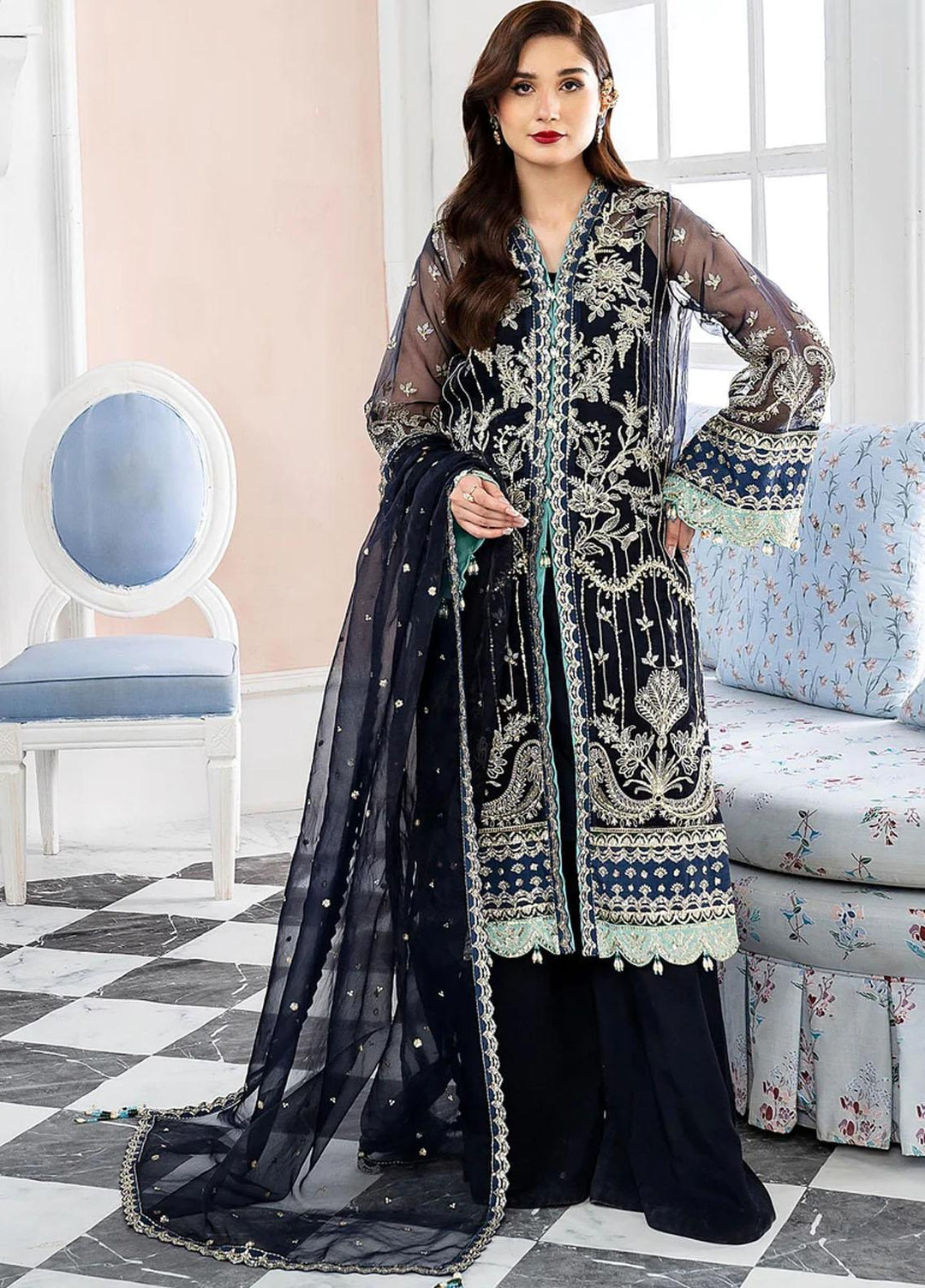 Lehriya By Meeral Embroidered Organza Suits Unstitched 3 Piece MRL24L Ziva - Formal Collection